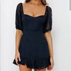 HELLO MOLLY Old Classic Mini Dress Sweetheart Neck Size XS US 2 Navy Blue